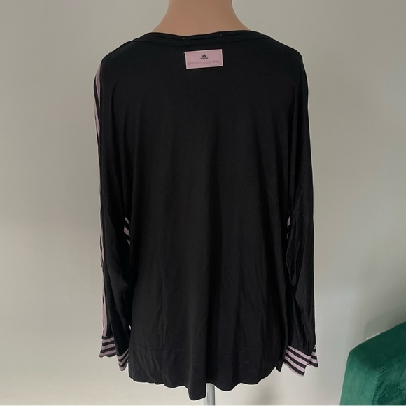 Adidas x Stella McCartney Yoga Striped Tee Viscose Batwing Top Z01476 NWT Size M - Picture 4 of 12